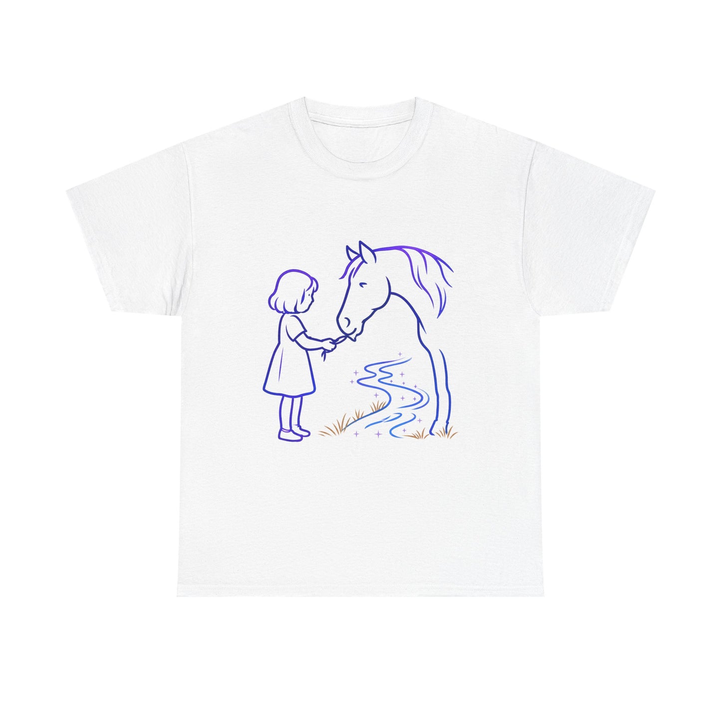 Girl Feeding Horse T-Shirt | Horse Lover T-Shirt | Equestrian Gift | Horse Mom Shirt