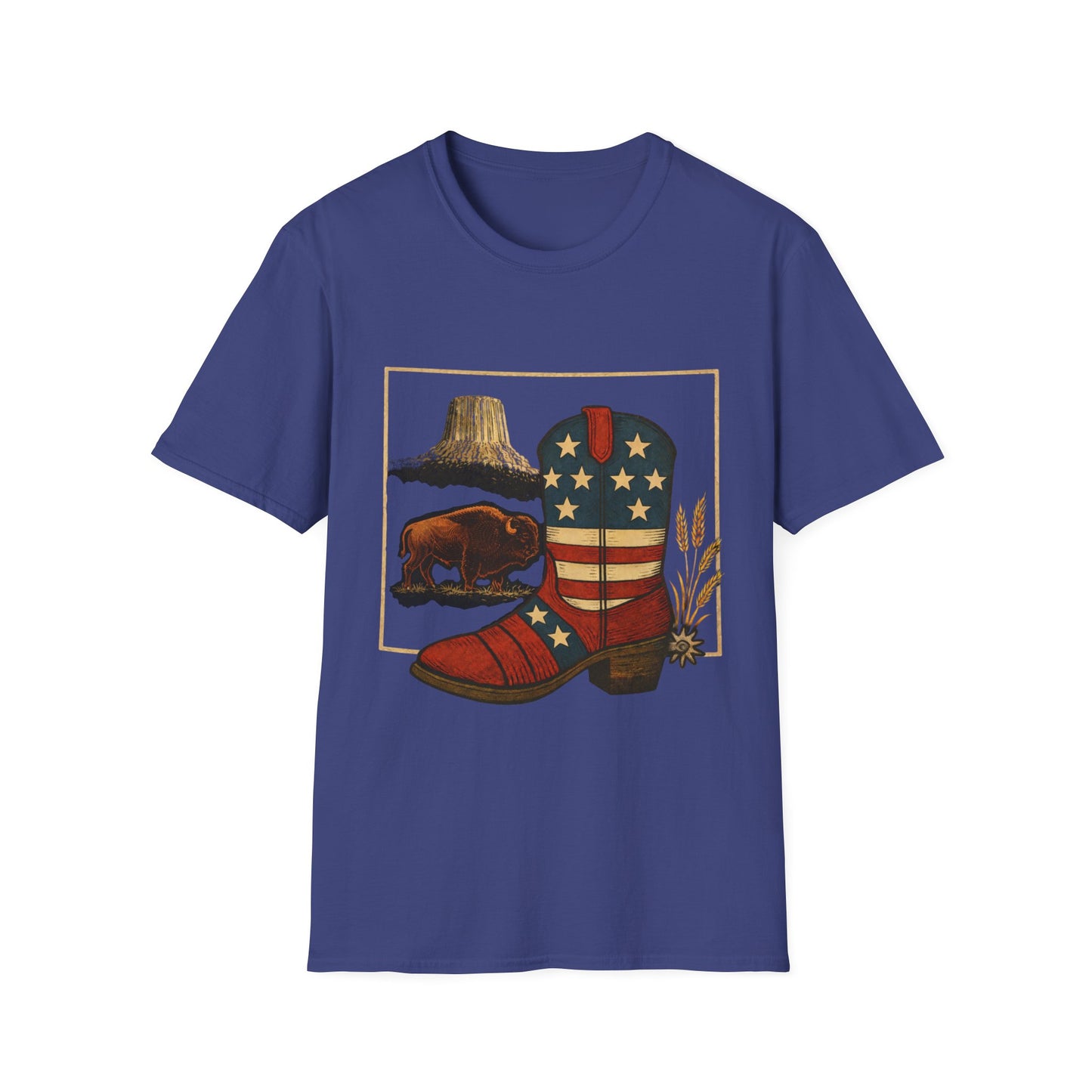 Wyoming Patriotic Cowboy Boot T-Shirt - Americana Western Graphic Tee