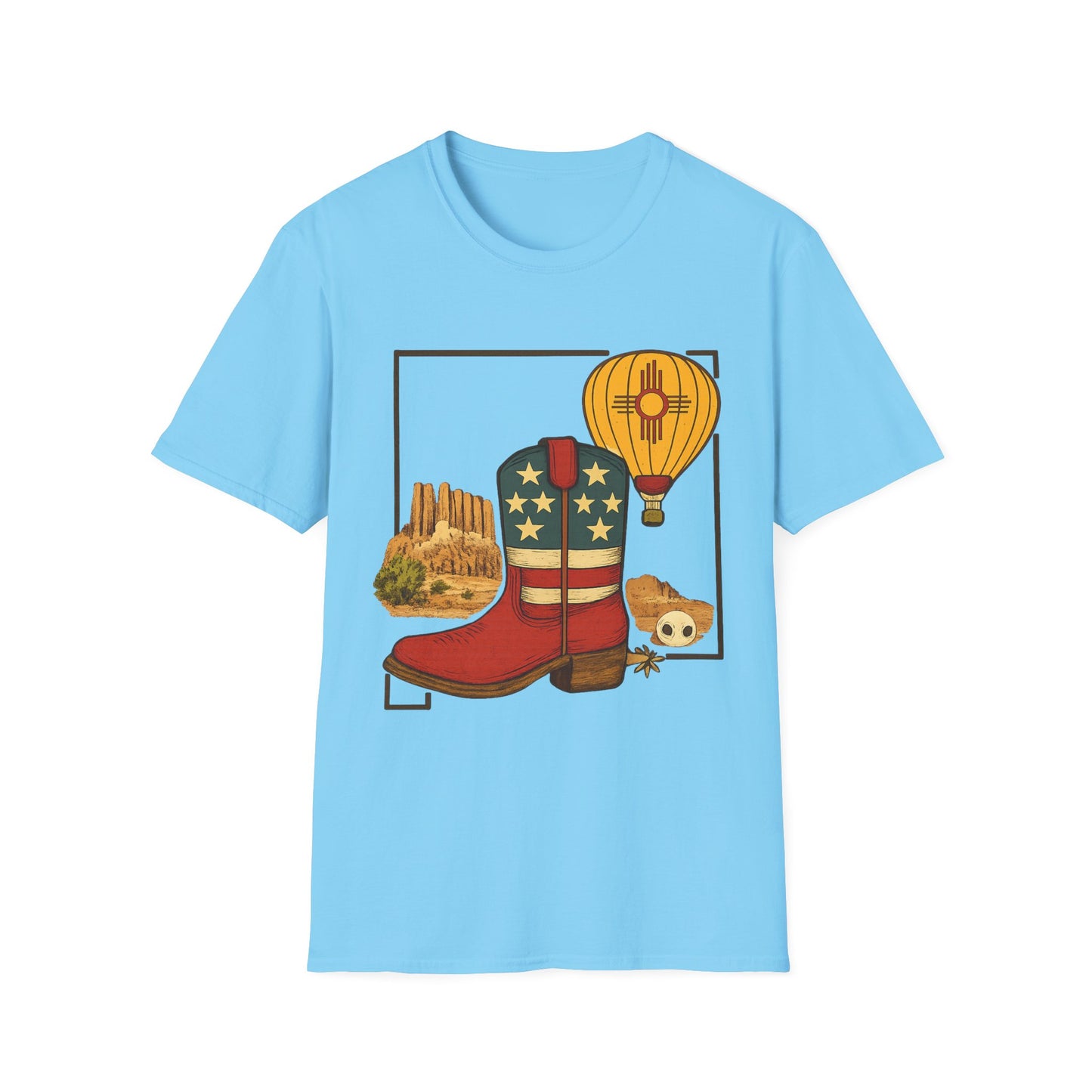 New Mexico Patriotic Cowboy Boot — Americana New Mexico Graphic Tee