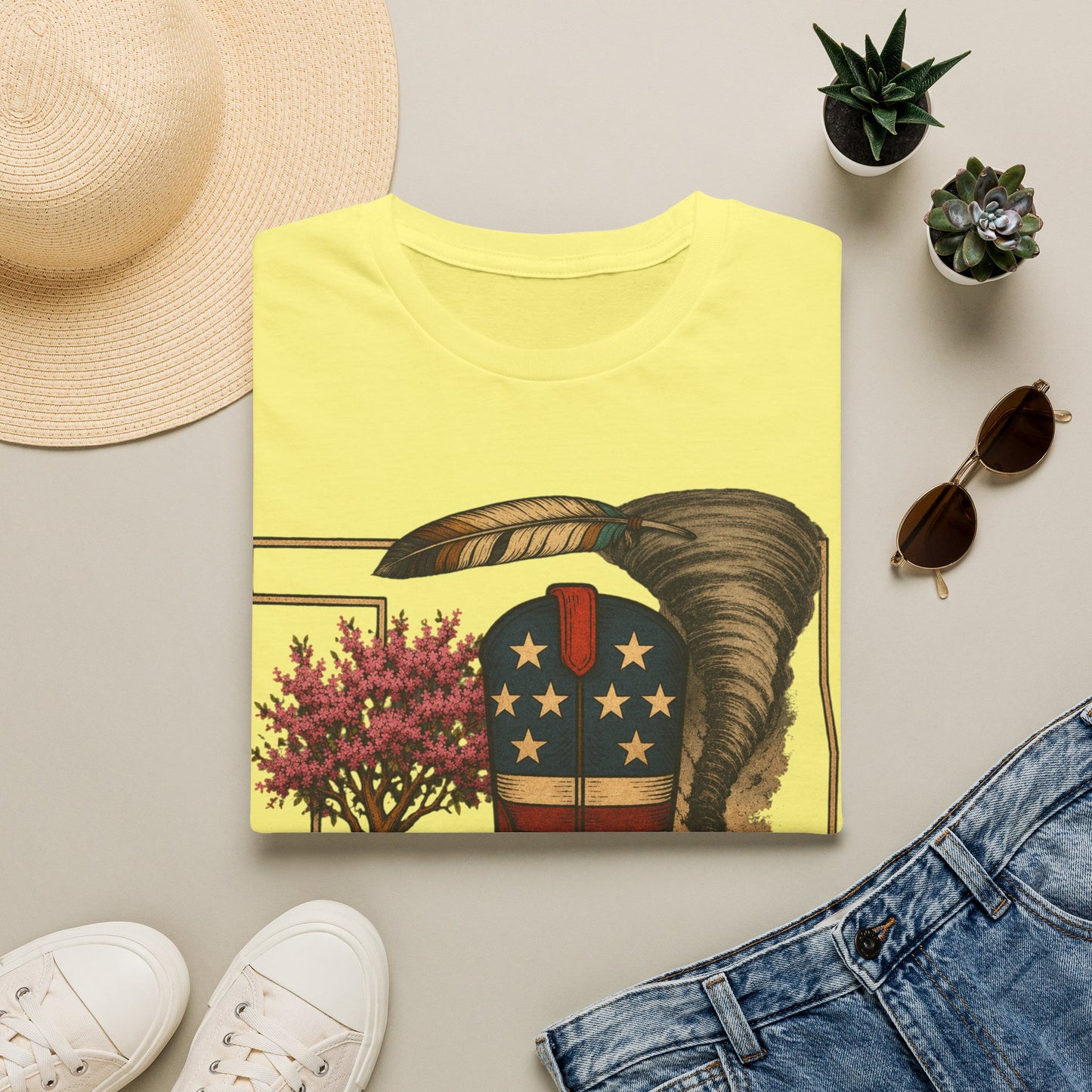 Oklahoma Patriotic Cowboy Boot T-Shirt — Americana Western Graphic Tee