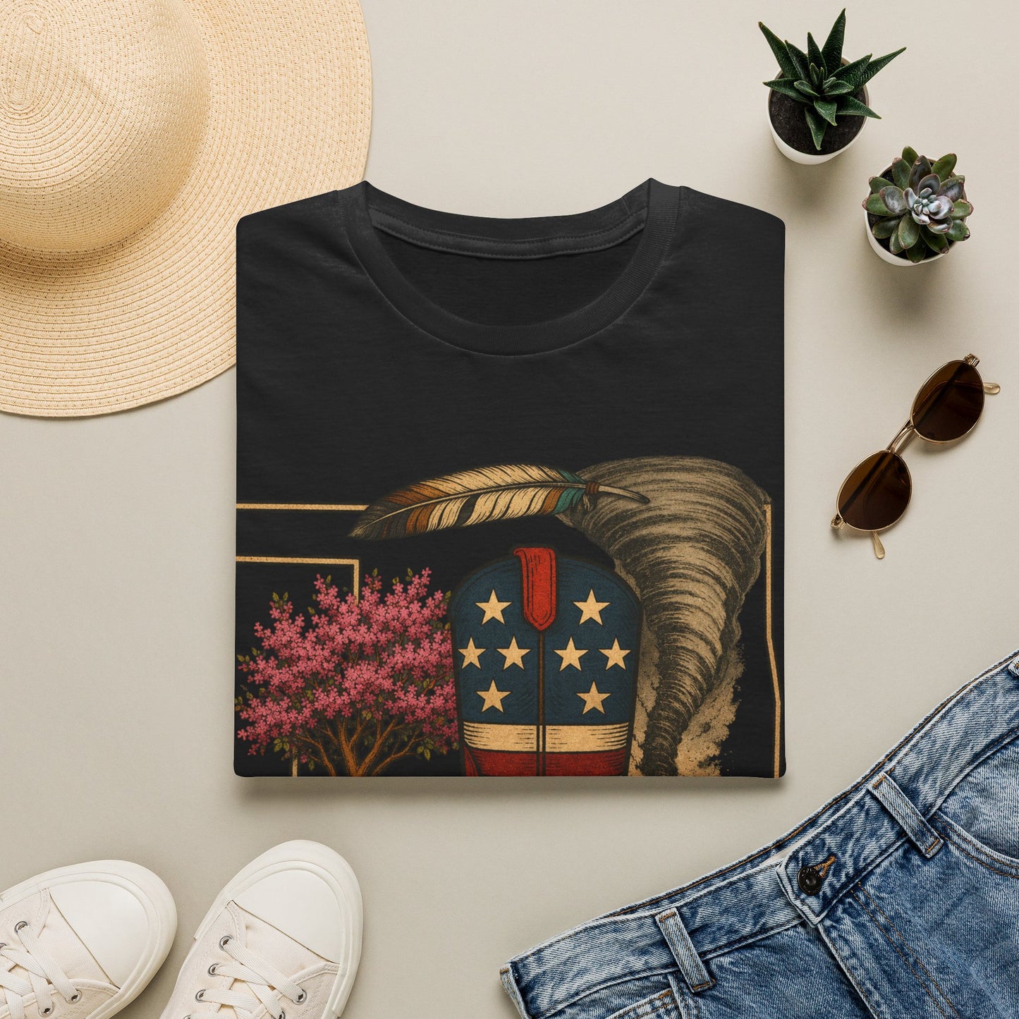 Oklahoma Patriotic Cowboy Boot T-Shirt — Americana Western Graphic Tee