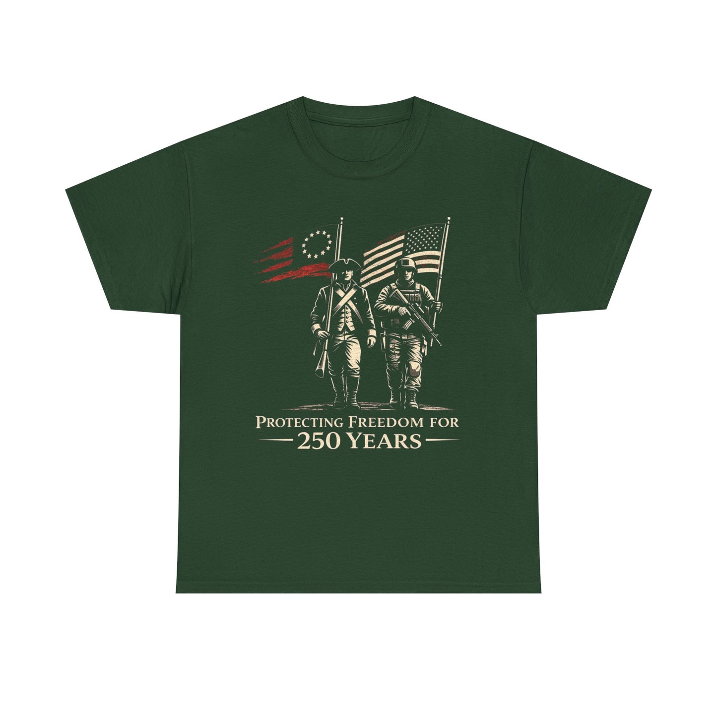 Protecting Freedom for 250 Years T-Shirt | Patriotic T-Shirt | Military Tribute Tee | 1776 to 2026 America Shirt | Veteran Gift