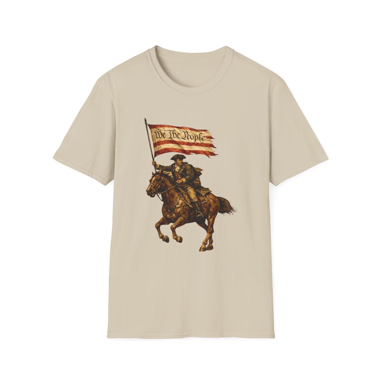 We the People Rider T-Shirt | Revolutionary Horseman | American Flag | 1776 Tribute Shirt