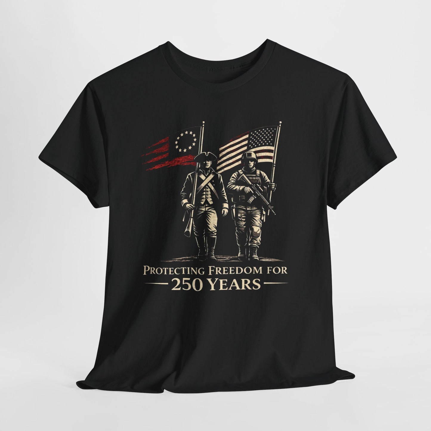 Protecting Freedom for 250 Years T-Shirt | Patriotic T-Shirt | Military Tribute Tee | 1776 to 2026 America Shirt | Veteran Gift