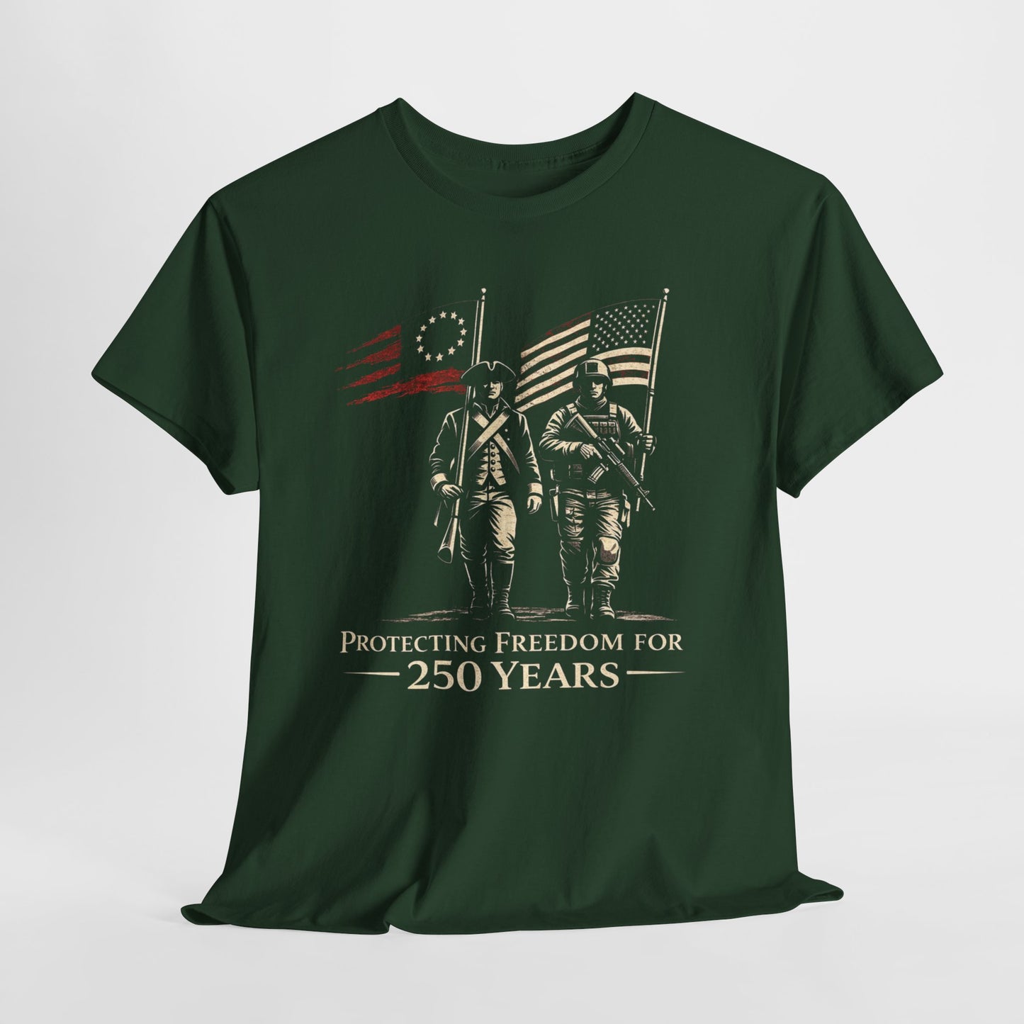Protecting Freedom for 250 Years T-Shirt | Patriotic T-Shirt | Military Tribute Tee | 1776 to 2026 America Shirt | Veteran Gift