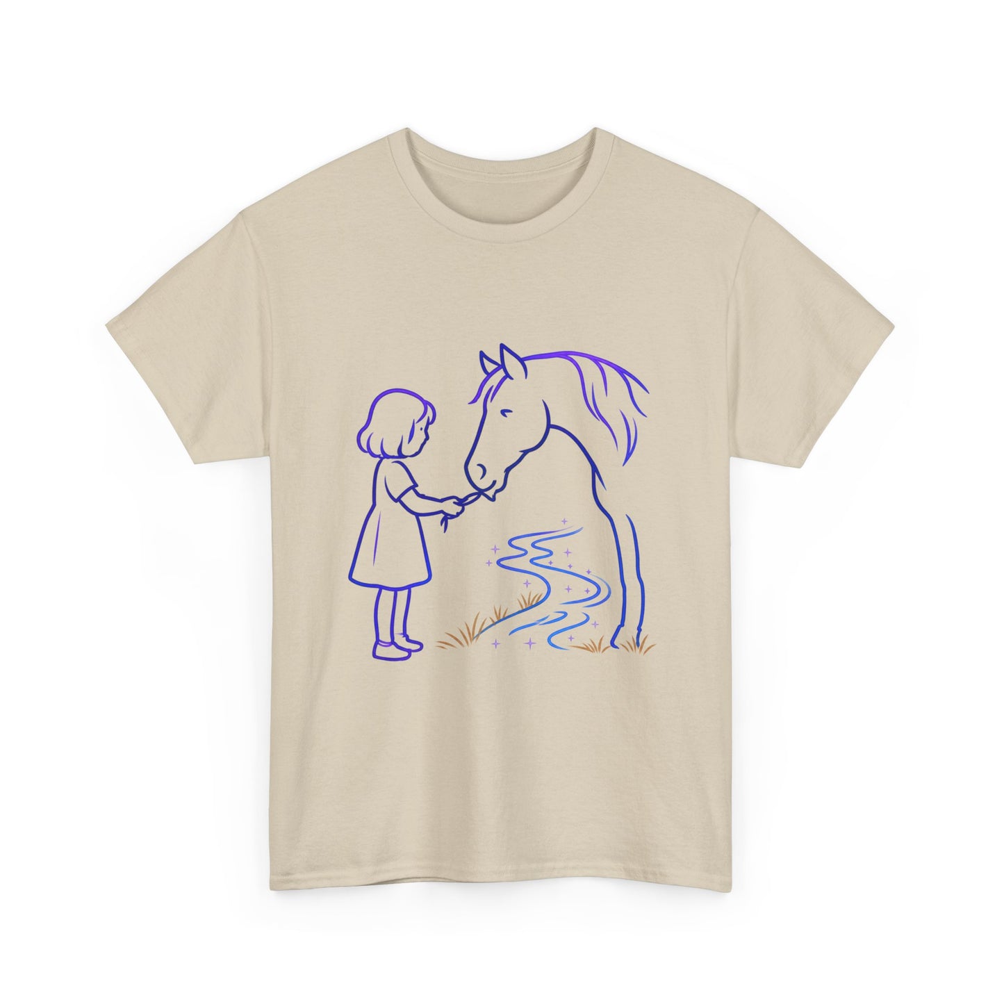 Girl Feeding Horse T-Shirt | Horse Lover T-Shirt | Equestrian Gift | Horse Mom Shirt