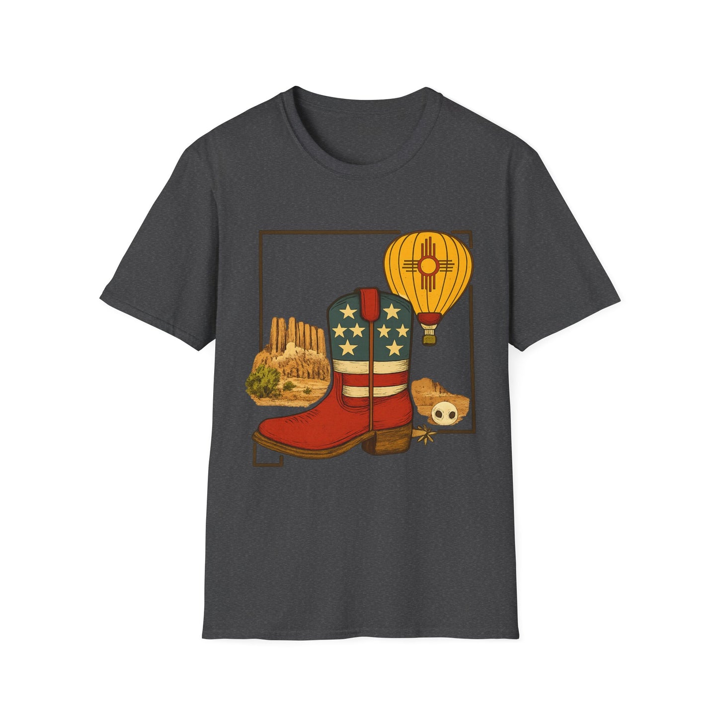 New Mexico Patriotic Cowboy Boot — Americana New Mexico Graphic Tee