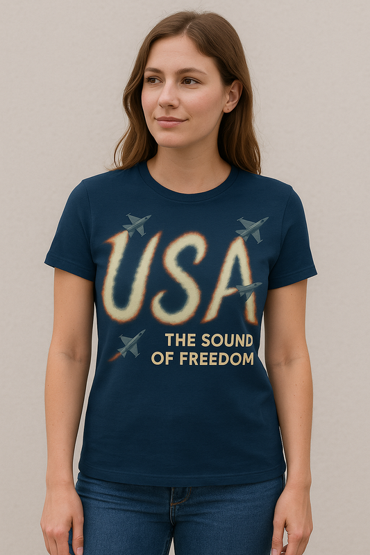 USA Sound of Freedom Shirt | Patriotic Fighter Jet T-Shirt | American Freedom Tee | Military Aviation Shirt | 4th of July Shirt