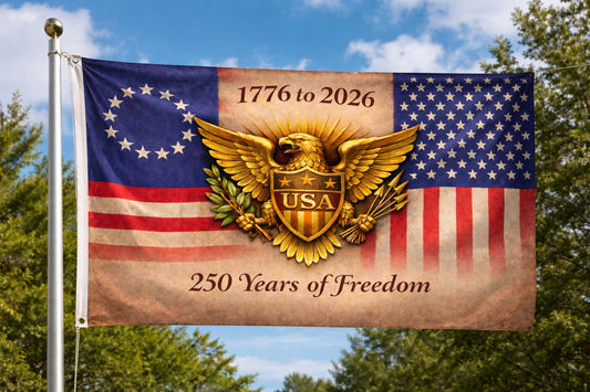 1776 to 2026 USA Eagle 250 Years of Freedom Double Sided Flag