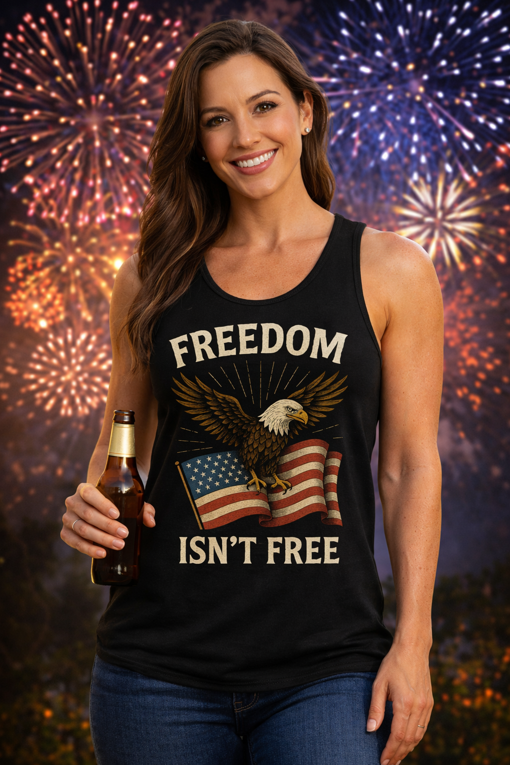 Freedom Isnt Free Tank Top | Patriotic Eagle Shirt | 4th of July Tank | American Flag Tank Top | Veteran Tribute Shirt | USA Freedom Apparel