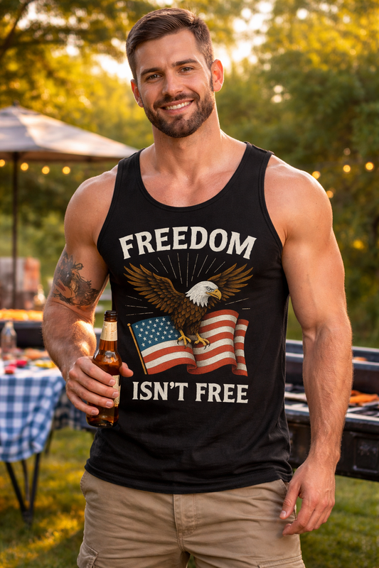 Freedom Isnt Free Tank Top | Patriotic Eagle Shirt | 4th of July Tank | American Flag Tank Top | Veteran Tribute Shirt | USA Freedom Apparel