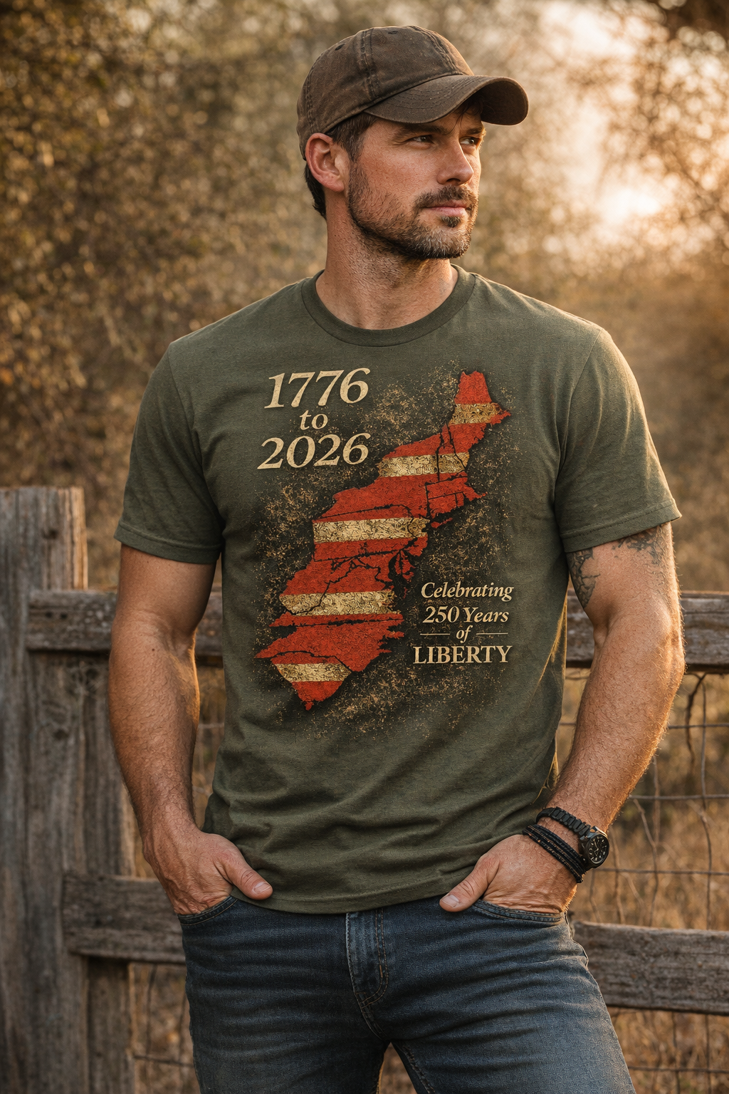 250 Years of Liberty Shirt Rustic Graphic T | 1776 to 2026 Patriotic T Shirt | Vintage American Flag