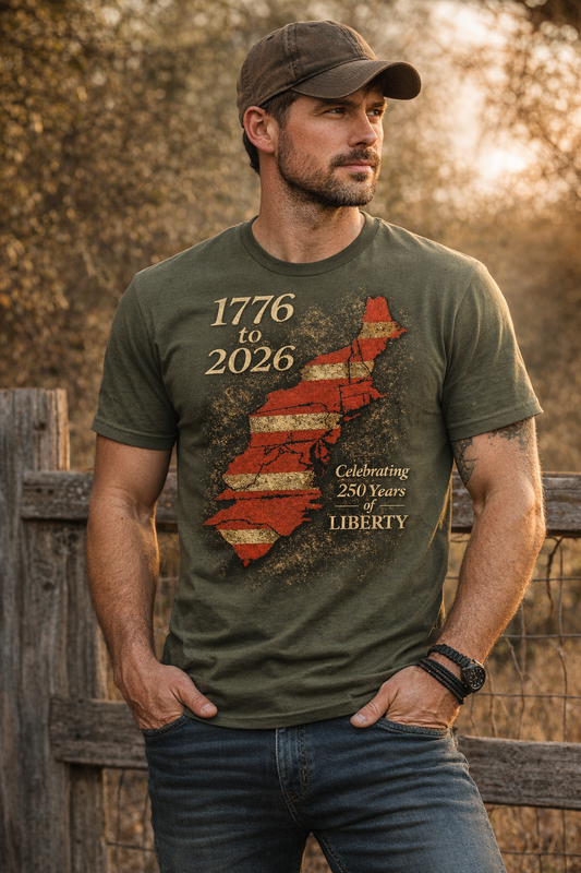 250 Years of Liberty Shirt Rustic Graphic T | 1776 to 2026 Patriotic T Shirt | Vintage American Flag