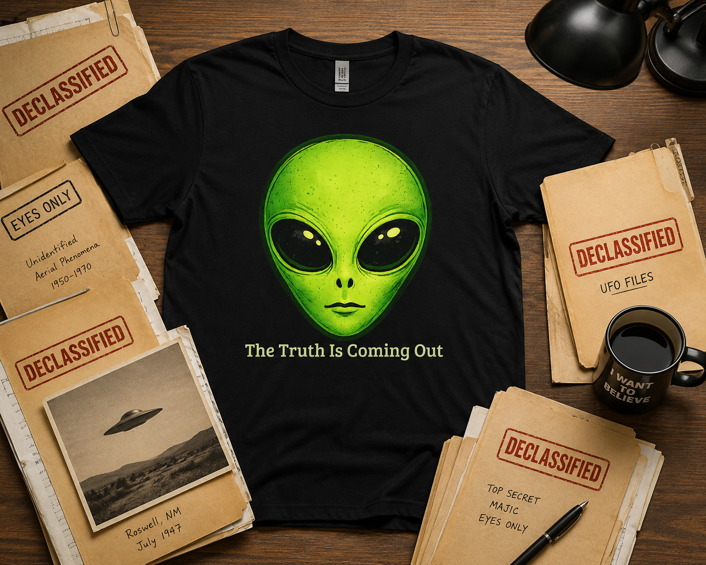 Alien Head T-Shirt | The Truth Is Coming Out, UFO Extraterrestrial