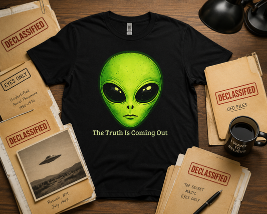 Alien Head T-Shirt | The Truth Is Coming Out, UFO Extraterrestrial