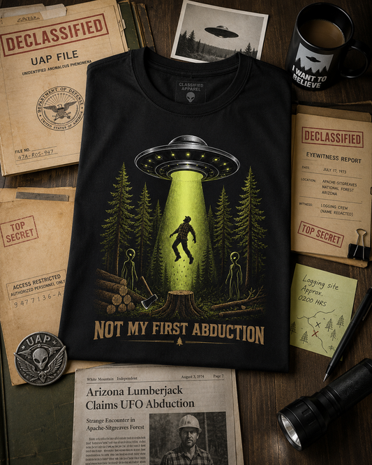 Alien Abduction T-Shirt — “Not My First Abduction” UFO Graphic Tee
