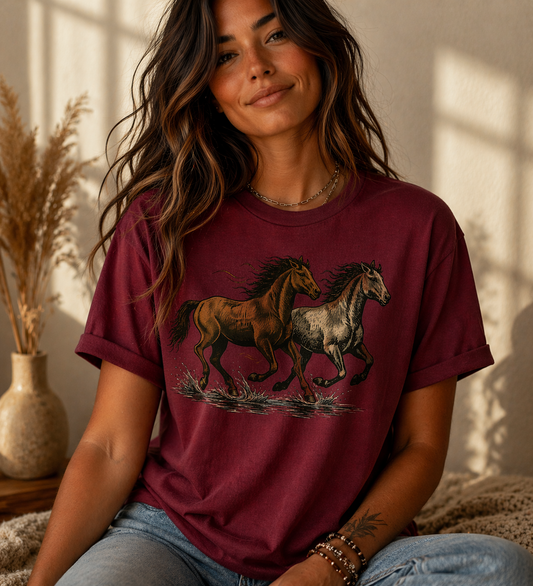 Wild Horse Shirt | Equestrian Shirt | American West Wild Horses