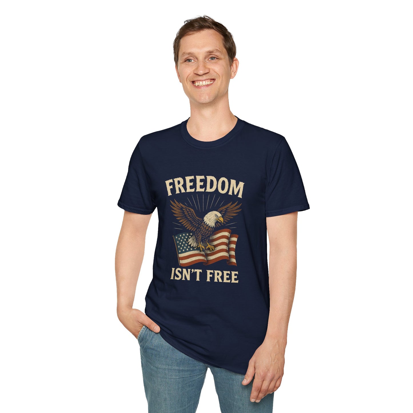 Freedom Isn’t Free Shirt, Patriotic Eagle T-Shirt | American Flag Tee | 4th of July Shirt | Veteran Tribute Shirt | USA Freedom Apparel