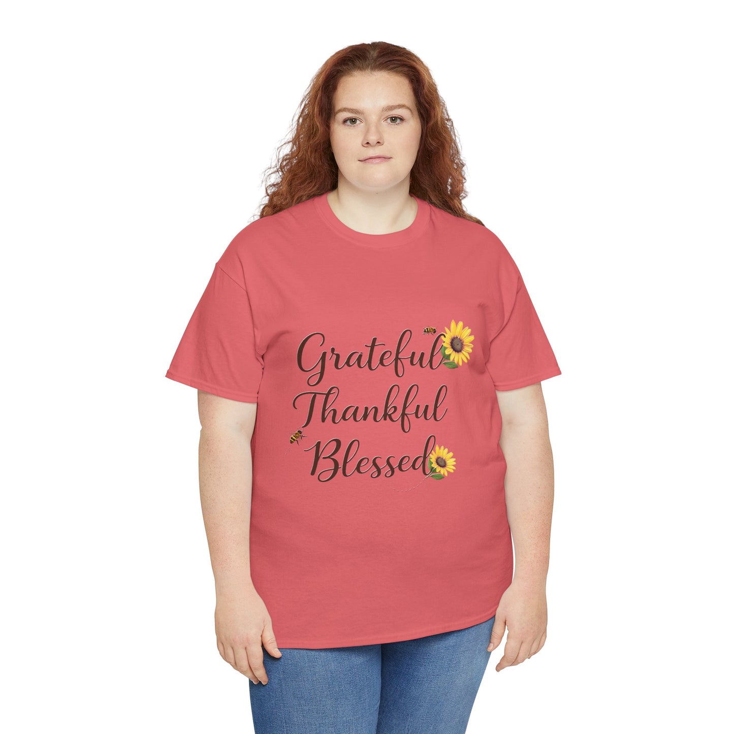 Grateful Thankful Blessed T-Shirt | Uplifting message T | US Colors