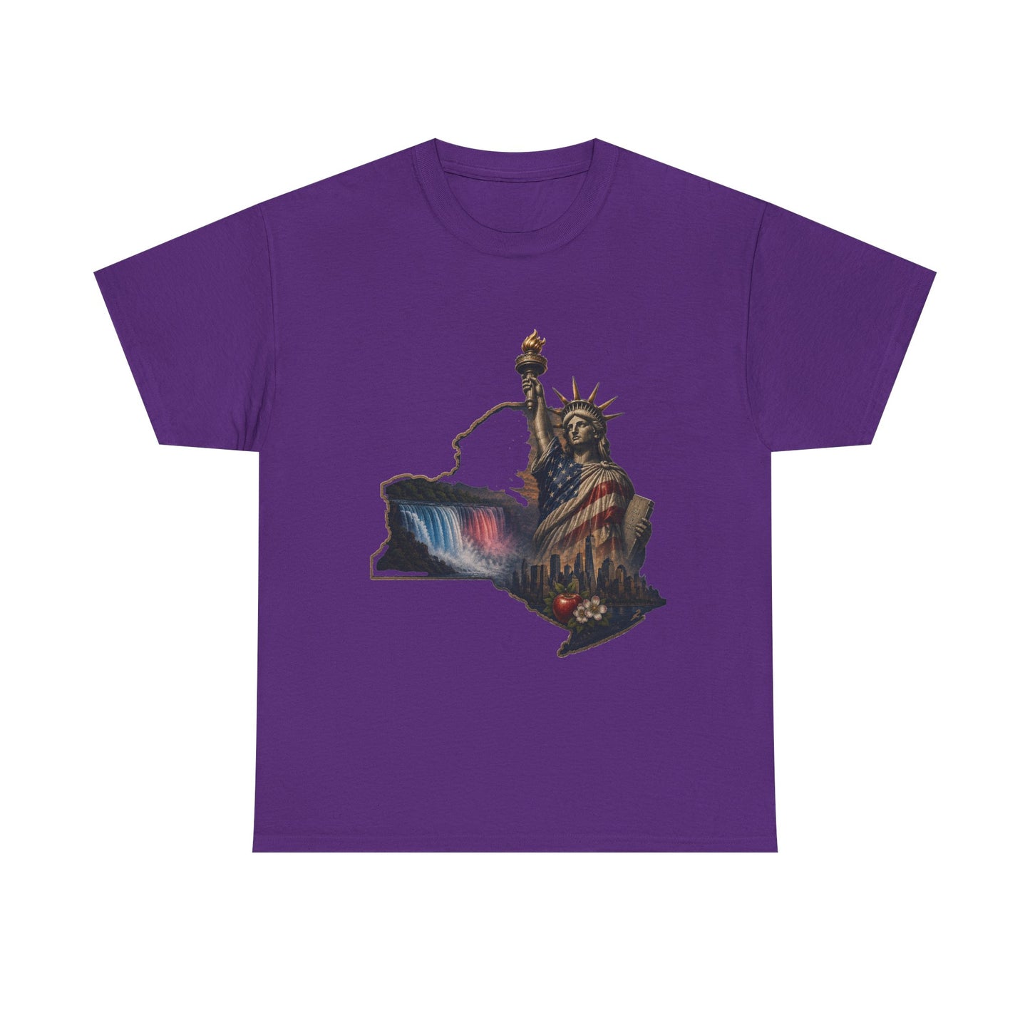 Statue of Liberty New York State Outline T-Shirt — Patriotic NY Tee