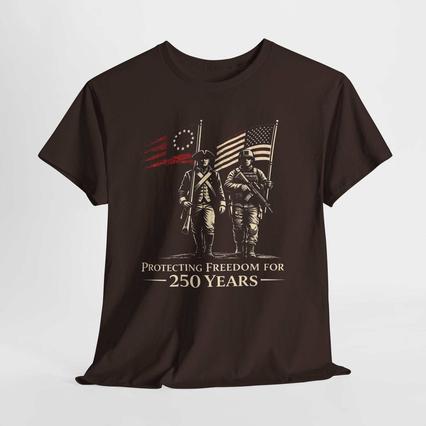 Protecting Freedom for 250 Years T-Shirt | Patriotic T-Shirt | Military Tribute Tee | 1776 to 2026 America Shirt | Veteran Gift