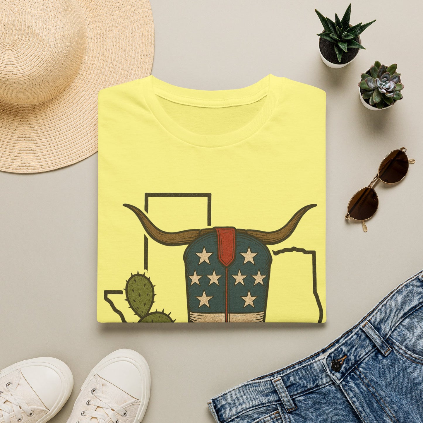 Texas Western Cowboy Boot T-Shirt — American Pride Longhorn Design