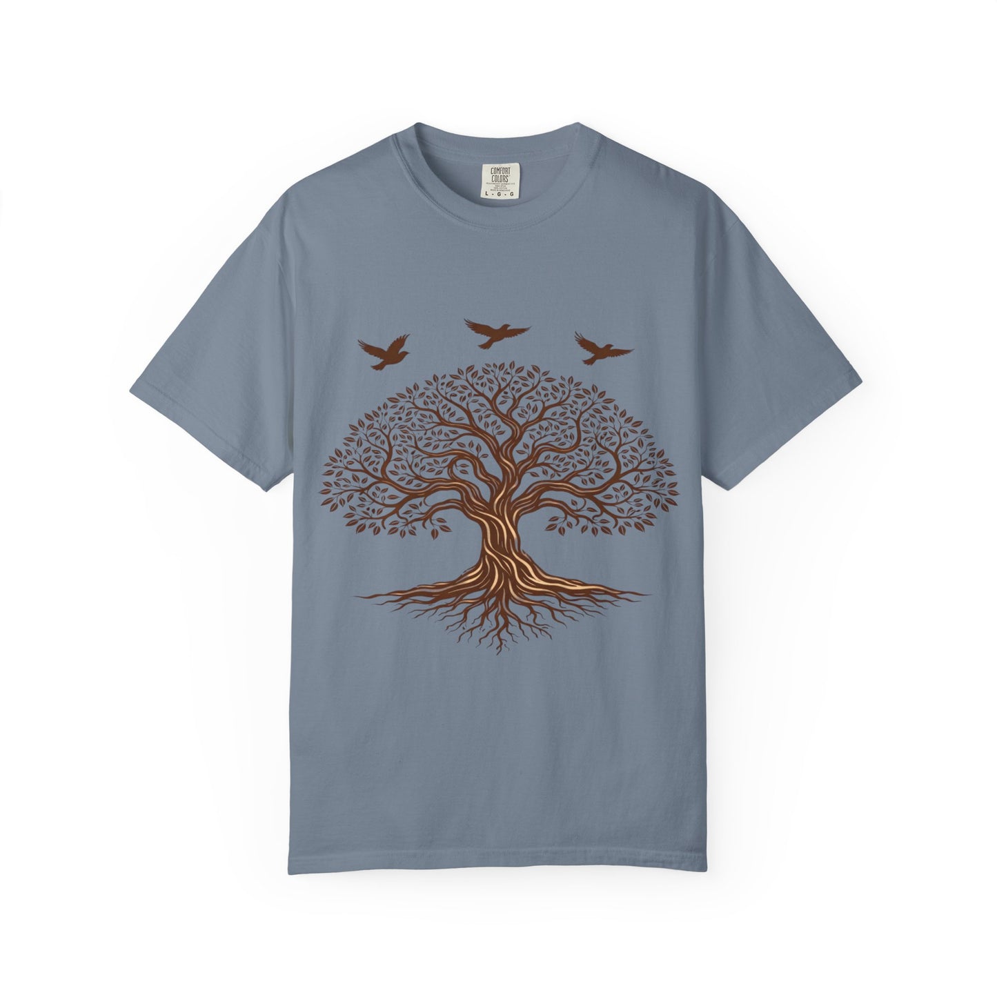 Tree of Life Shirt with Birds| Nature Graphic Tee| Boho Tree Tee | Garment Dyed T