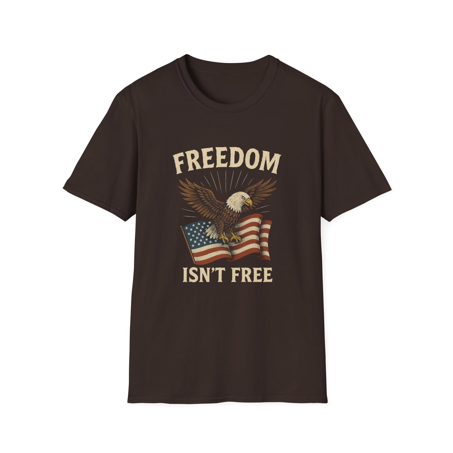 Freedom Isn’t Free Shirt, Patriotic Eagle T-Shirt | American Flag Tee | 4th of July Shirt | Veteran Tribute Shirt | USA Freedom Apparel