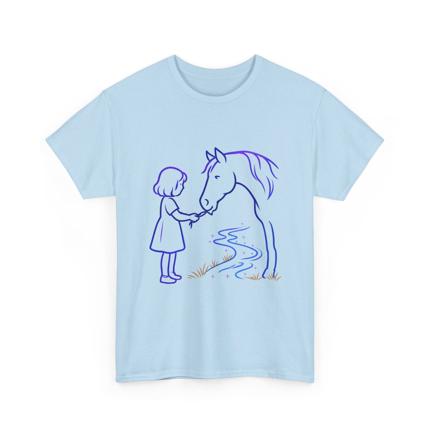 Girl Feeding Horse T-Shirt | Horse Lover T-Shirt | Equestrian Gift | Horse Mom Shirt