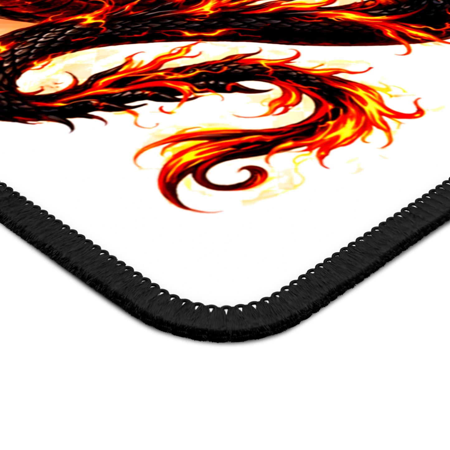 Flaming Dragon Gaming Mouse Pad | Fiery Dragon Desk Mat