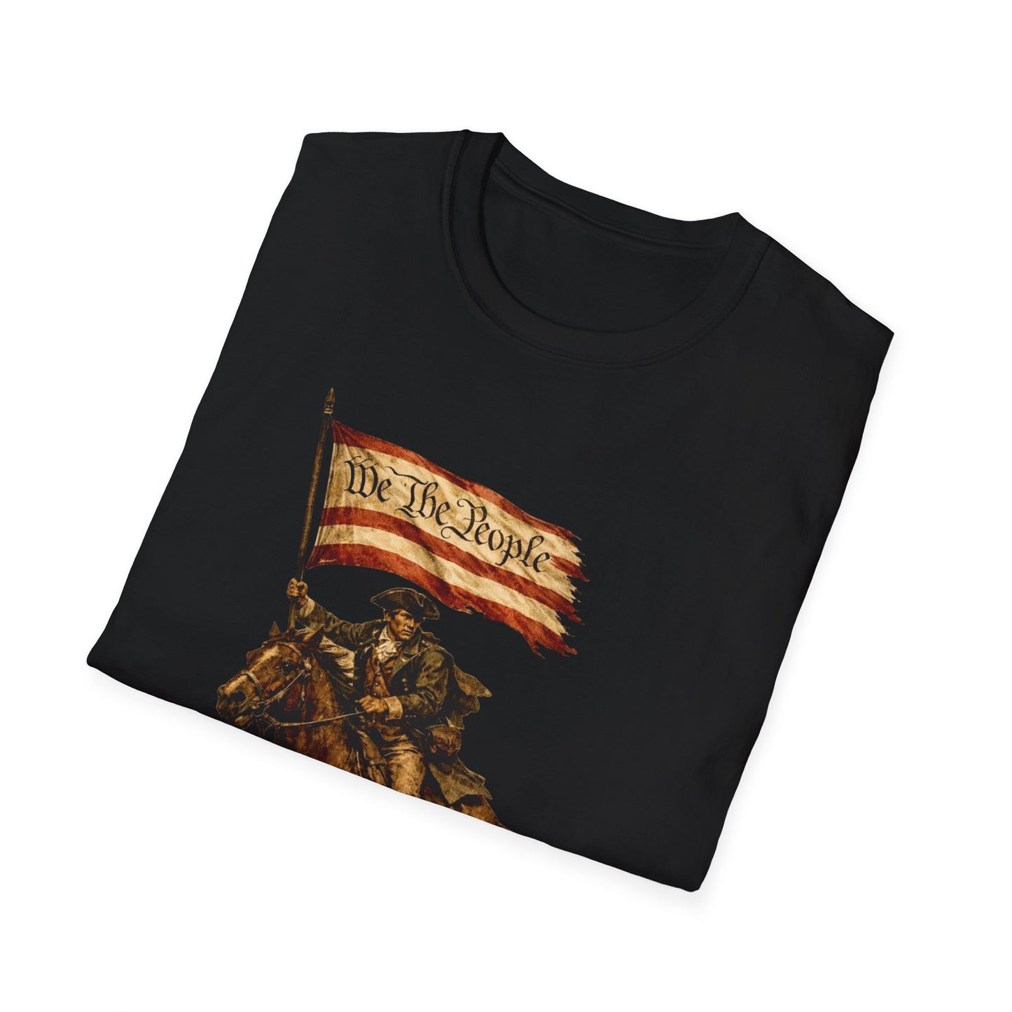 We the People Rider T-Shirt | Revolutionary Horseman | American Flag | 1776 Tribute Shirt