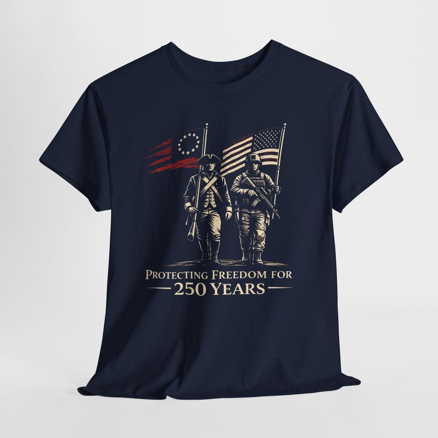 Protecting Freedom for 250 Years T-Shirt | Patriotic T-Shirt | Military Tribute Tee | 1776 to 2026 America Shirt | Veteran Gift