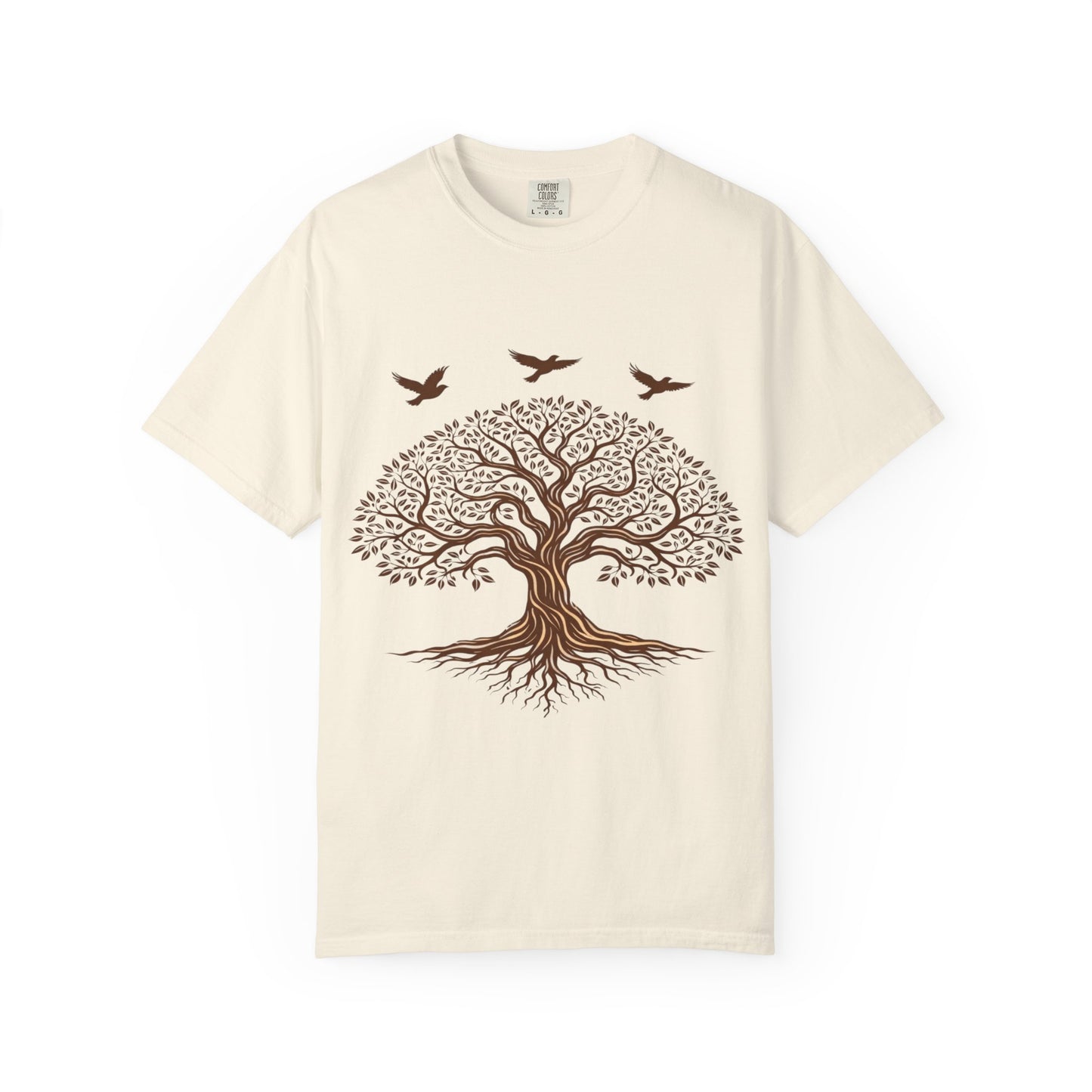 Tree of Life Shirt with Birds| Nature Graphic Tee| Boho Tree Tee | Garment Dyed T