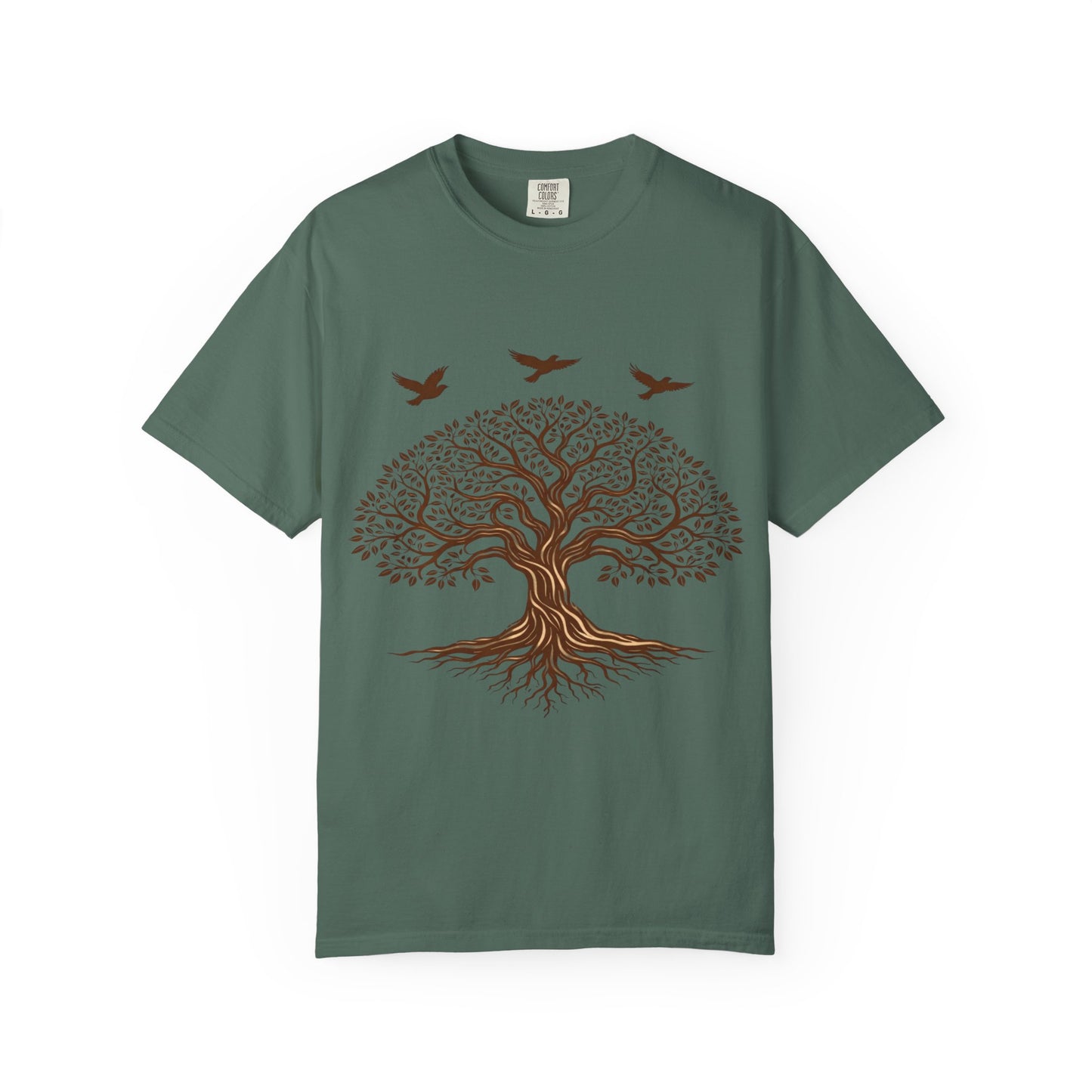Tree of Life Shirt with Birds| Nature Graphic Tee| Boho Tree Tee | Garment Dyed T
