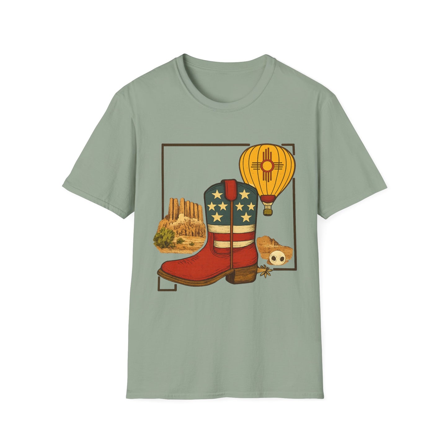 New Mexico Patriotic Cowboy Boot — Americana New Mexico Graphic Tee