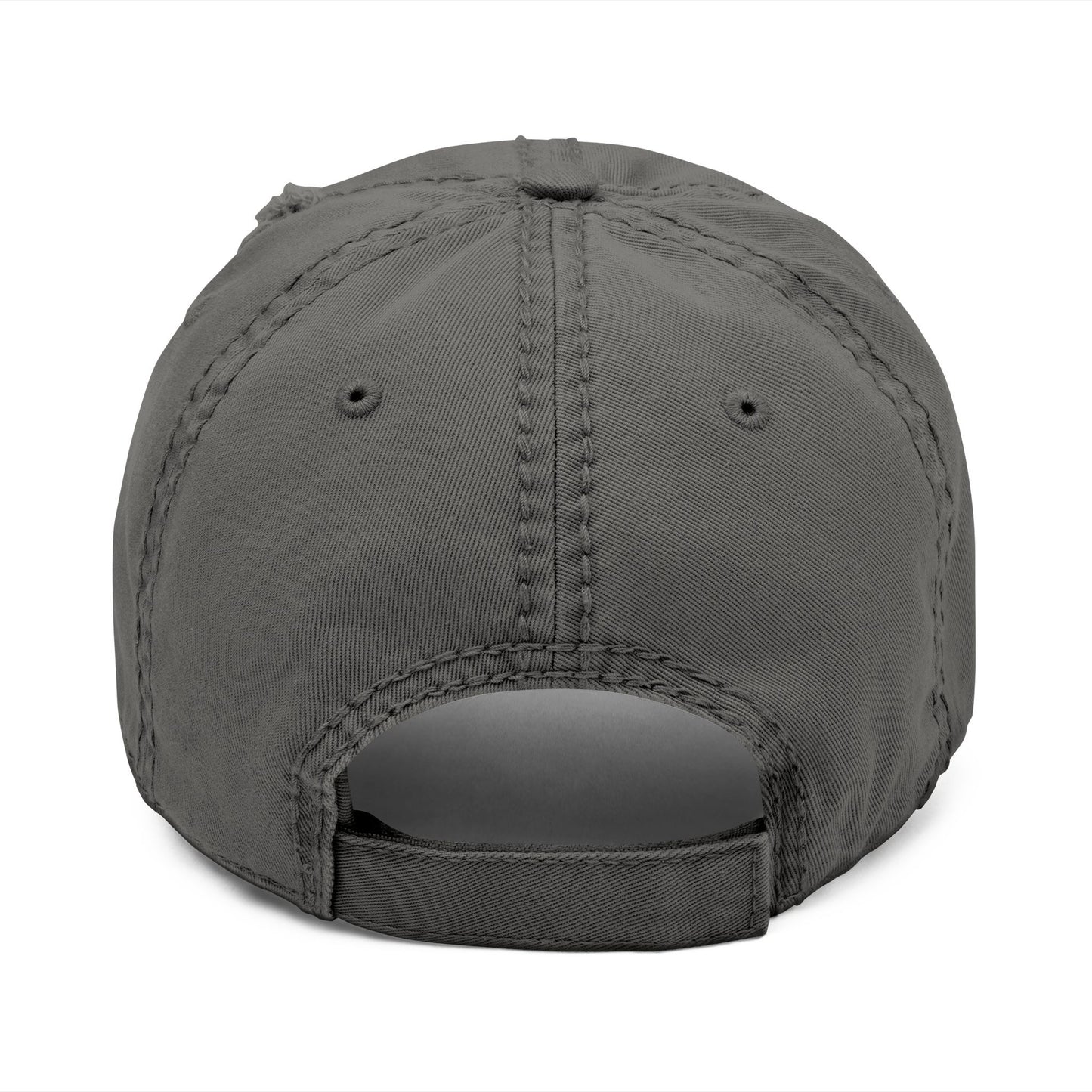 Distressed Embroidered Alien Dad Hat — Vintage Gray Cap