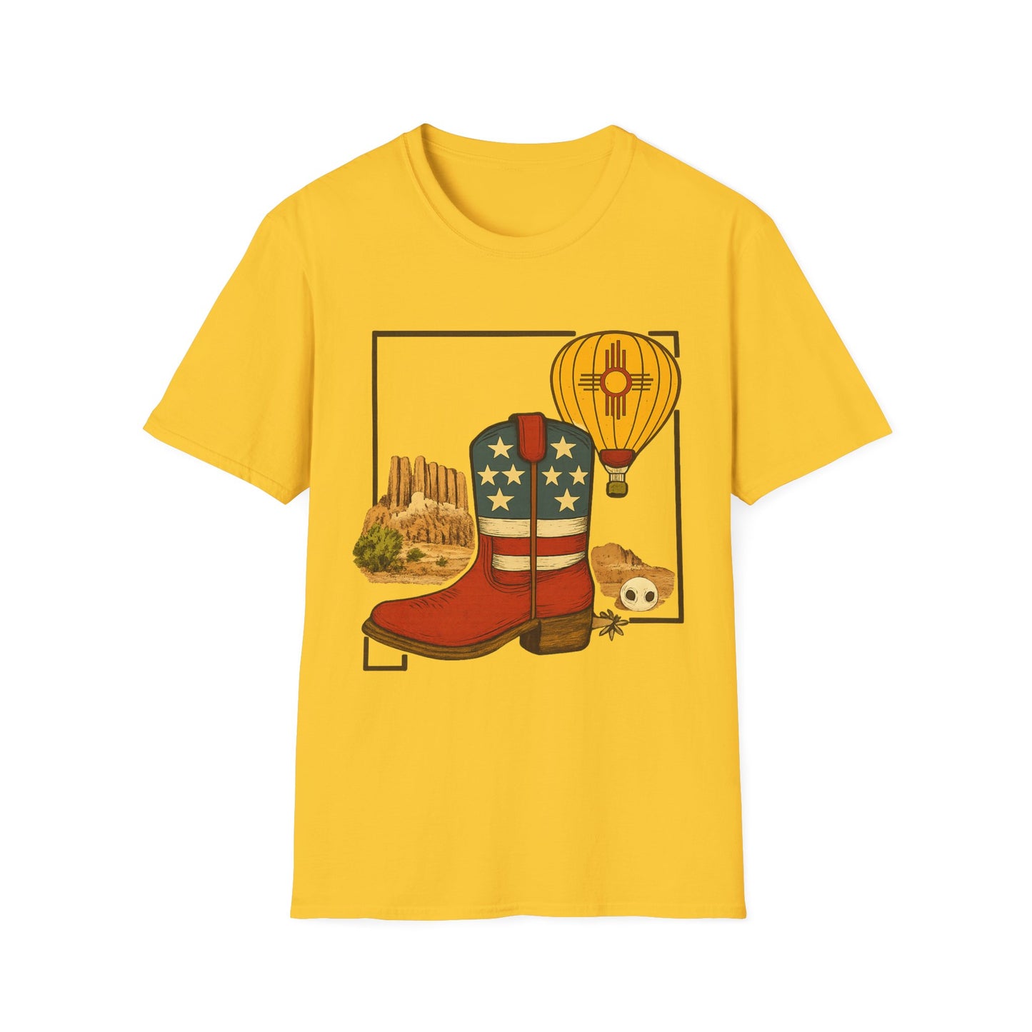New Mexico Patriotic Cowboy Boot — Americana New Mexico Graphic Tee