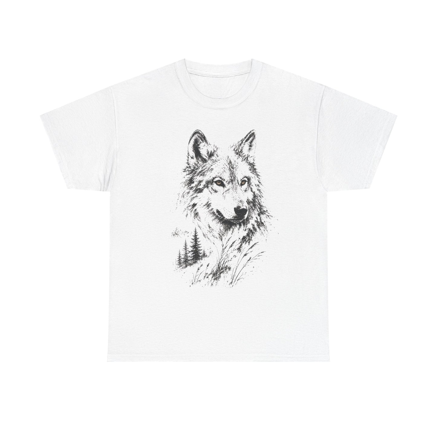 Spirit of the Wolf Sketch T-Shirt |  Forest Wolf Graphic Tee