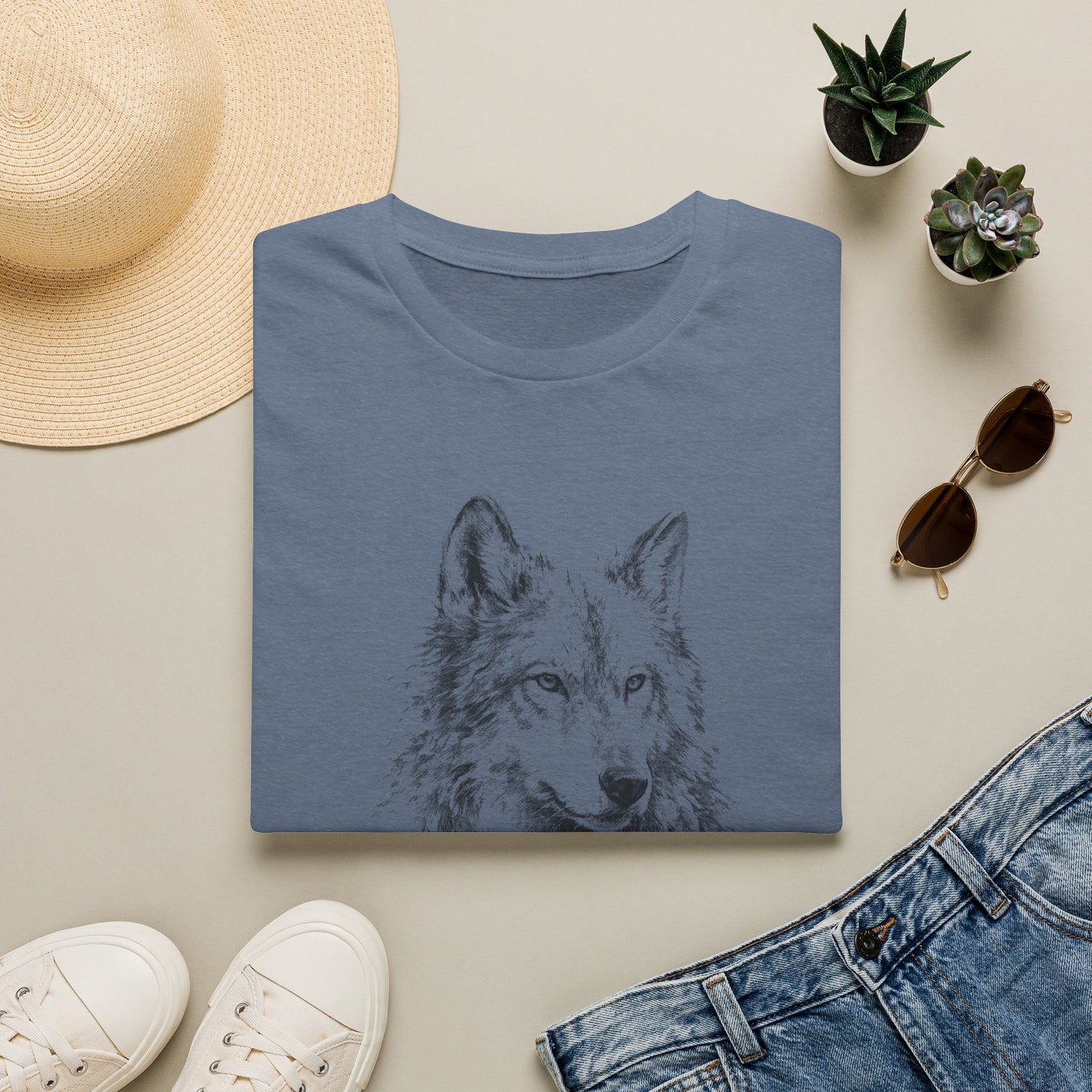 Wolf Sketch T-Shirt — Minimalist Nature Graphic Tee