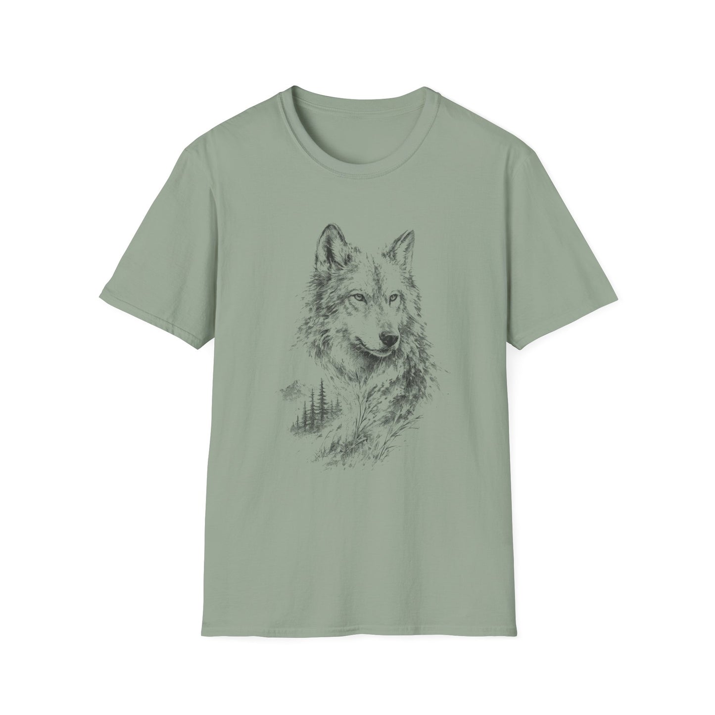 Wolf Sketch T-Shirt — Minimalist Nature Graphic Tee