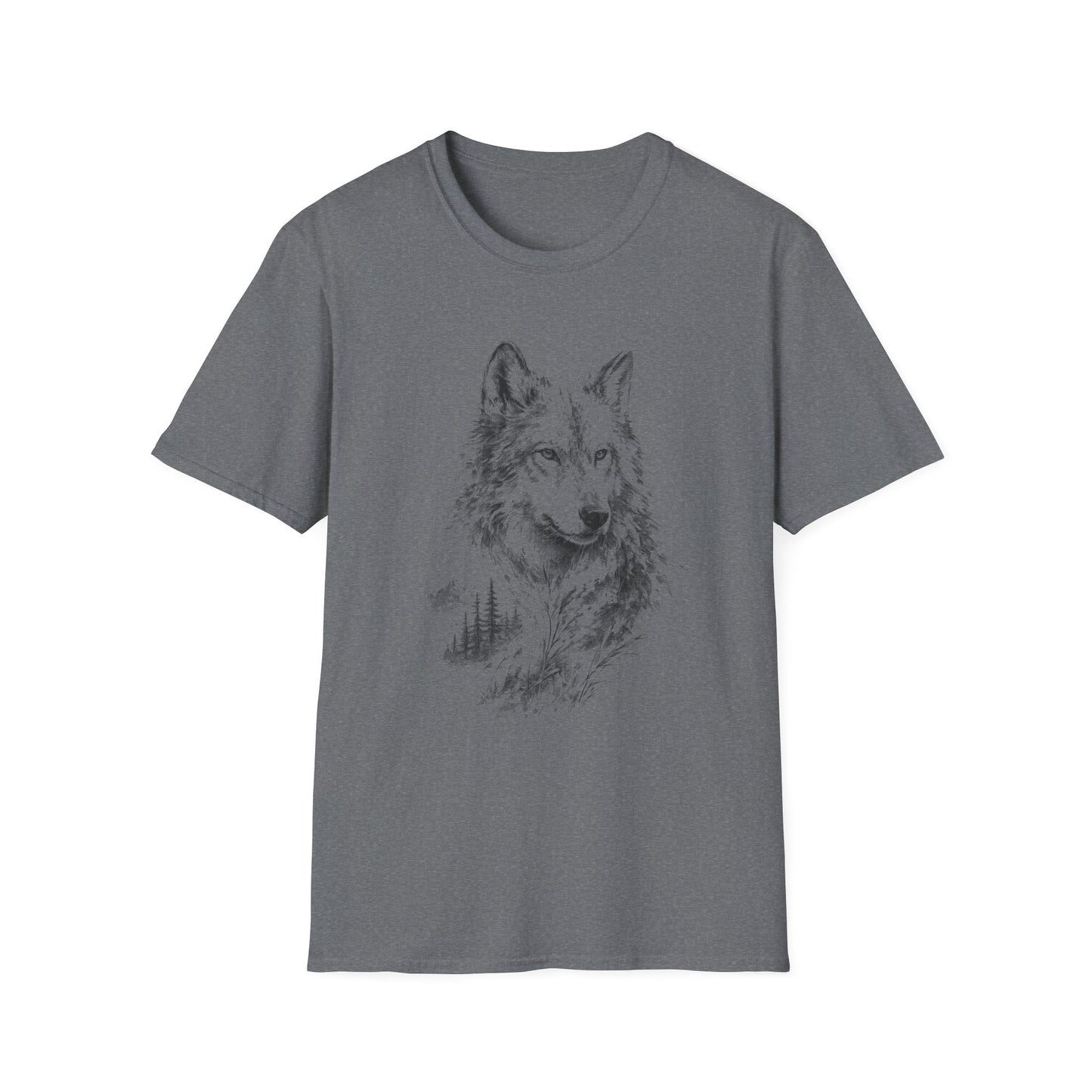 Wolf Sketch T-Shirt — Minimalist Nature Graphic Tee