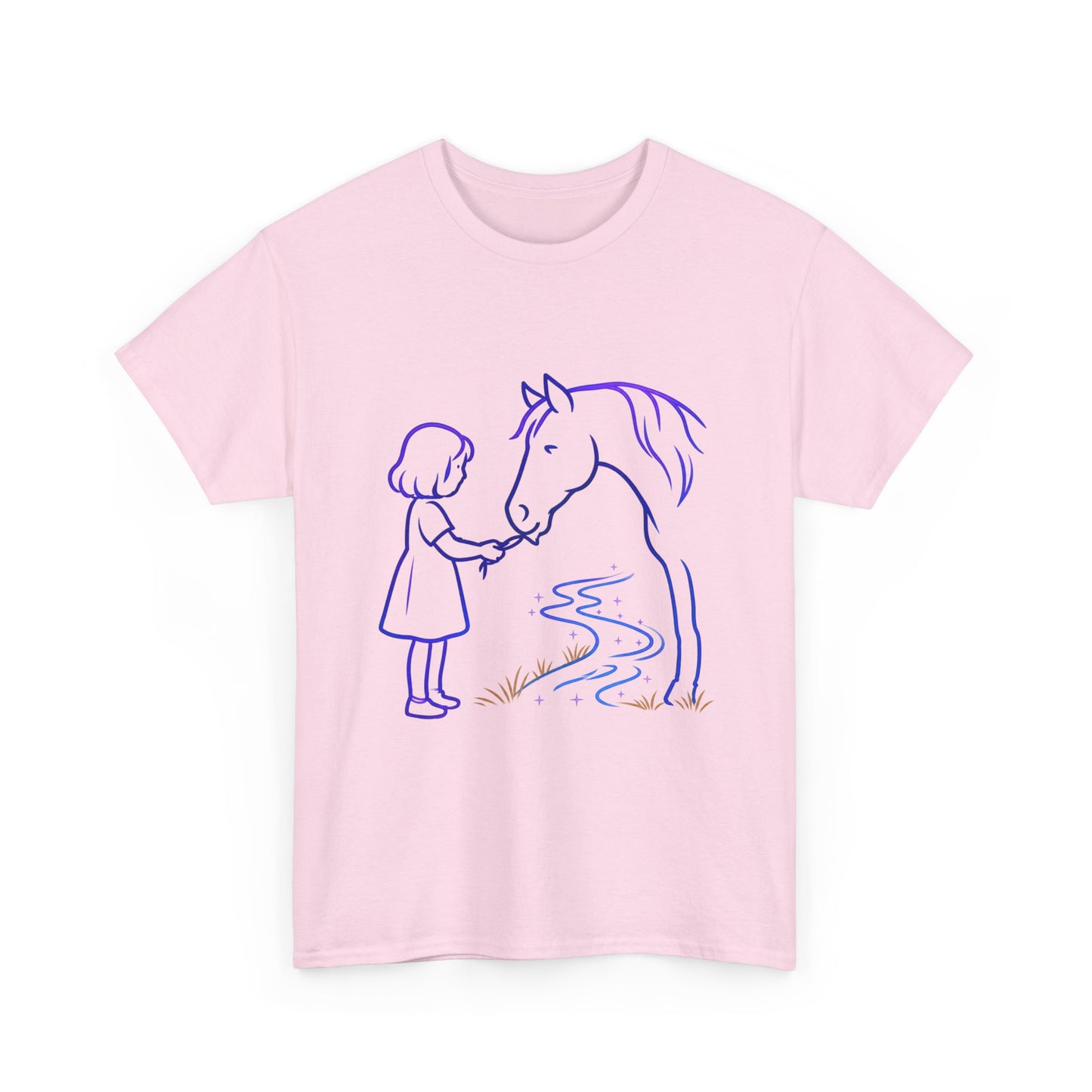 Girl Feeding Horse T-Shirt | Horse Lover T-Shirt | Equestrian Gift | Horse Mom Shirt