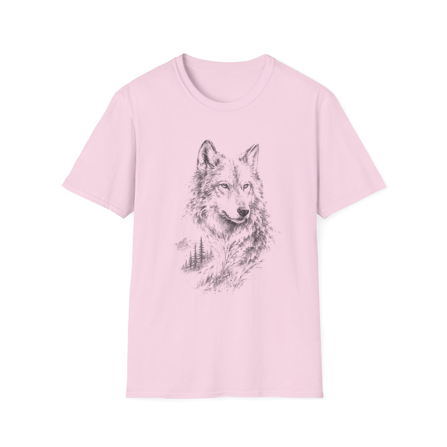 Wolf Sketch T-Shirt — Minimalist Nature Graphic Tee