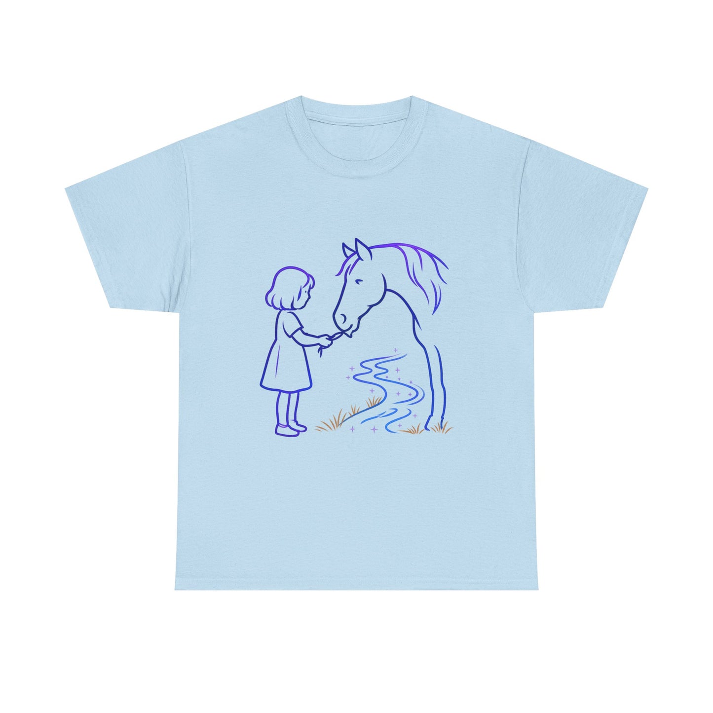 Girl Feeding Horse T-Shirt | Horse Lover T-Shirt | Equestrian Gift | Horse Mom Shirt