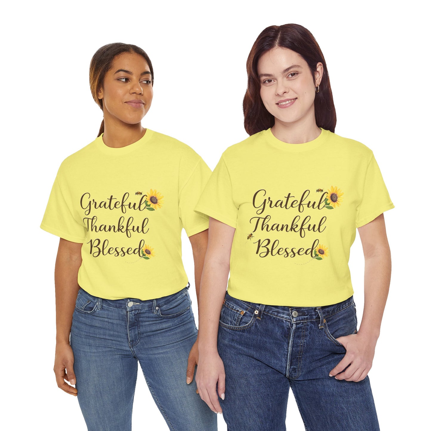 Grateful Thankful Blessed T-Shirt | Uplifting message T | US Colors