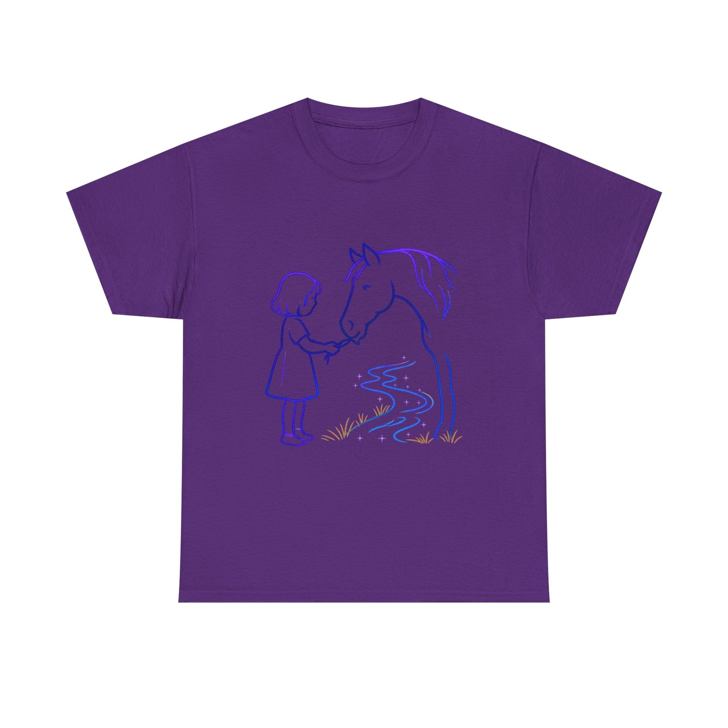Girl Feeding Horse T-Shirt | Horse Lover T-Shirt | Equestrian Gift | Horse Mom Shirt