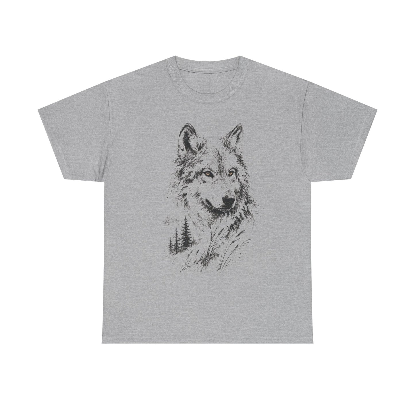 Spirit of the Wolf Sketch T-Shirt |  Forest Wolf Graphic Tee
