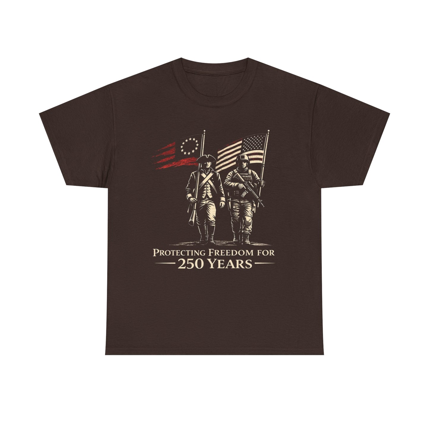 Protecting Freedom for 250 Years T-Shirt | Patriotic T-Shirt | Military Tribute Tee | 1776 to 2026 America Shirt | Veteran Gift