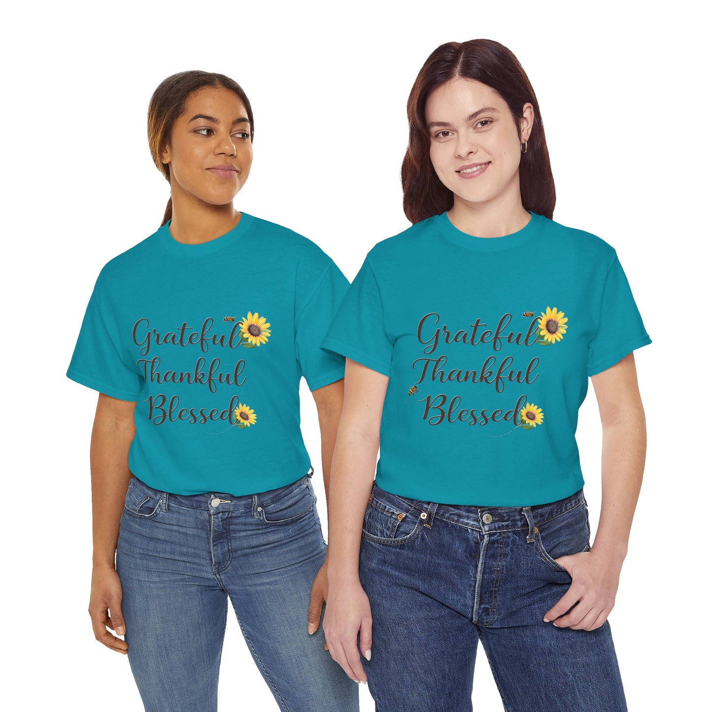 Grateful Thankful Blessed T-Shirt | Uplifting message T | US Colors