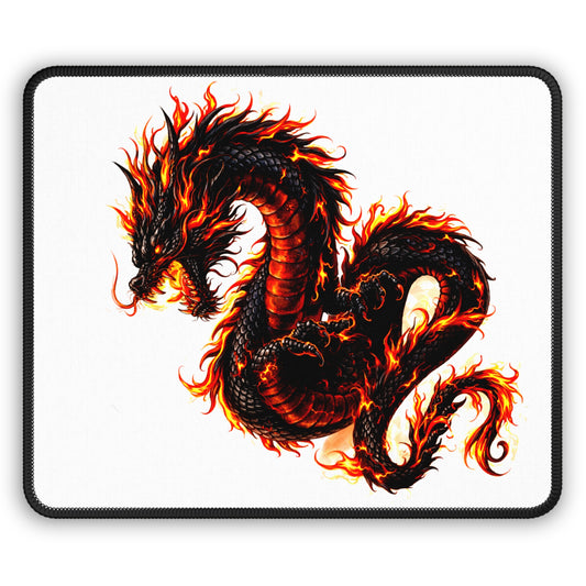Flaming Dragon Gaming Mouse Pad | Fiery Dragon Desk Mat